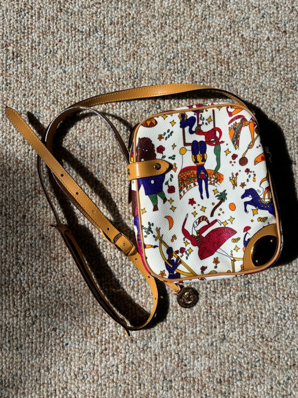Piero Guidi Magic Circus White Crossbody Leather Bag